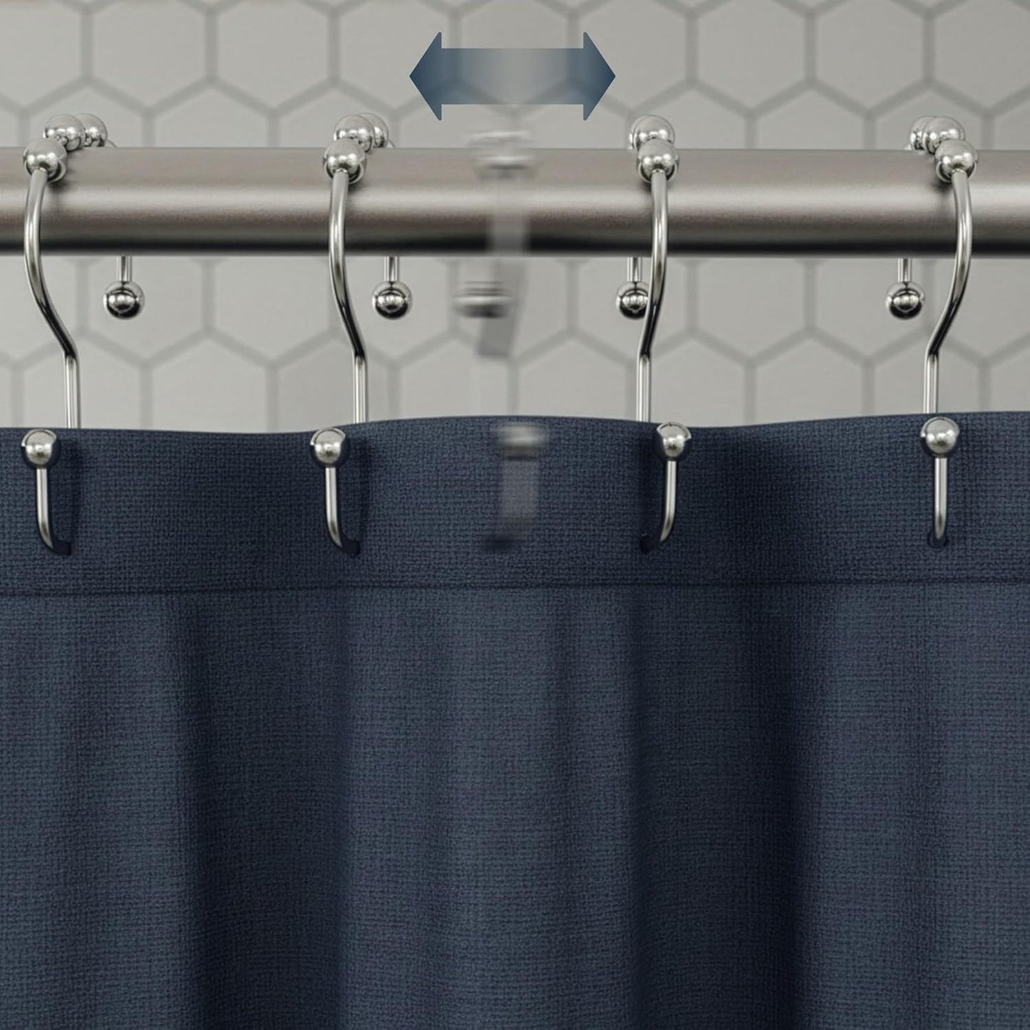 12 Pack Shower Curtain Hooks, Heavy Duty Coated Stainless Steel, Rustproof and Corrosion Resistant, Smooth V1258-DP02-D-356
