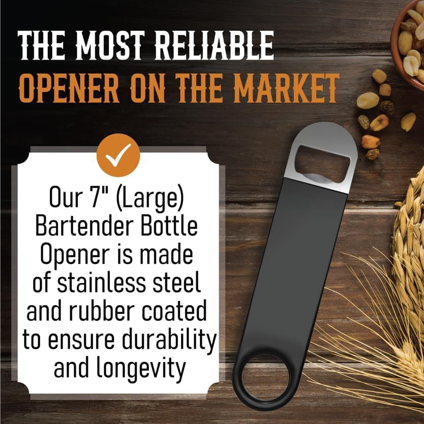 Bartender Bottle Openers, Beer Bottle Openers, Speed Openers 3 Pack by Premium Cold One. Professional Grade: V1258-DP02-D-358