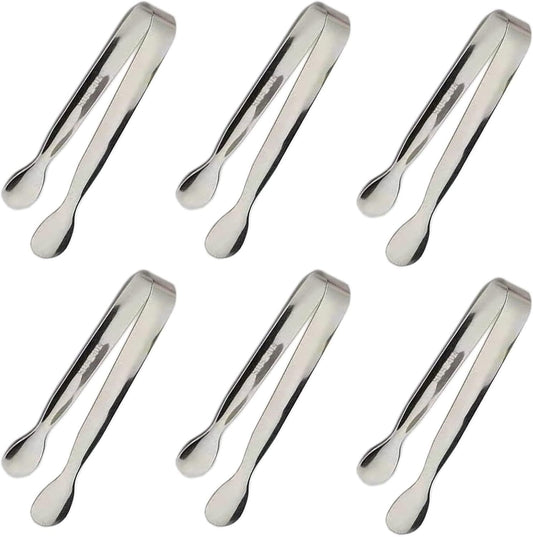 6PCS Ice Tongs Mini Sugar Tongs 4.25Inch Stainless Steel Kitchen Utensils Set,Small Serving Tong and Tiny V1258-DP02-D-364