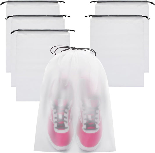 Shoe Bags for Travel - 6 Pcs Transparent Drawstring Backpack Travel Shoe Bag Clear Drawstring Bag Large Shoe V1258-DP02-D-369