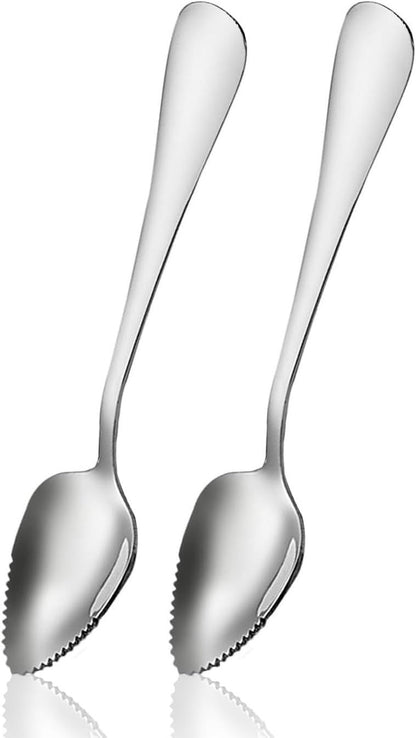 Serrated Edge Grapefruit Spoons Stainless Steel Grapefruit Utensil Tool Dessert Fruit Spoons for Citrus Lemon V1258-DP02-D-378