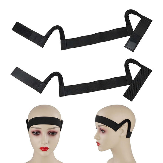 2 Pcs Lace Melting Band with C-Shaped Ear Cut Outs, Non-Slip Elastic Wig Band for Lace Front Wigs, Painless V1258-DP02-D-387