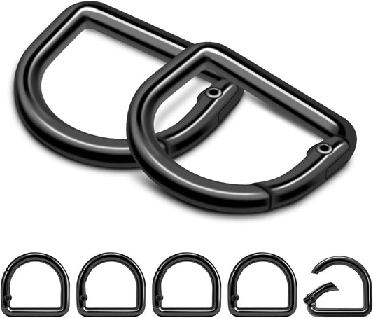 CooBigo 10Pcs Small D Ring Carabiner Clips, Metal Tiny Keychain Spring D Rings Hook for Car Keyring, Backpack V1258-DP02-D-39