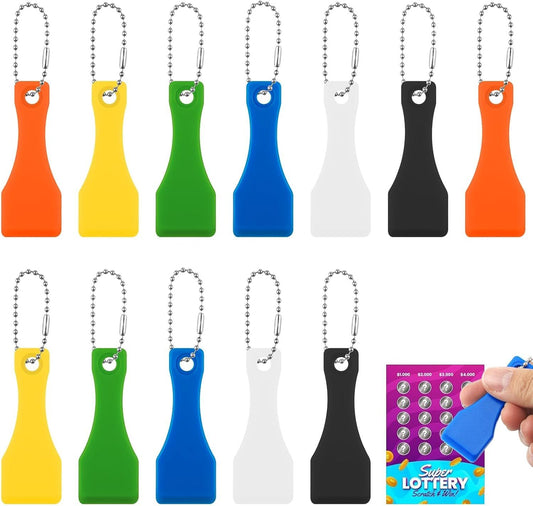 12 Pack Lottery Ticket Scratcher Tool, Durable Plastic Scraper for Lotto Scratch Offs, Lottery Scratcher Tool V1258-DP02-D-391