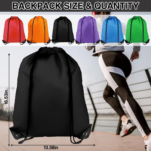 Drawstring Backpack 6 Colors Drawstring Bags, Draw String Back Bag Drawstring Bags Bulk for Sports, Gym, V1258-DP02-D-399
