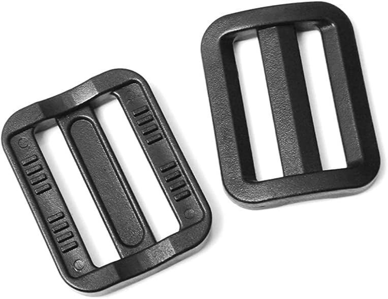 CooBigo 12 Pack Plastic Buckles for Straps 1 Inch Tri-Glide Slide, Plastic Slide Clip Heavy Duty Adjustable V1258-DP02-D-40