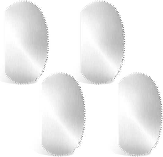 Stainless Steel Clay Scraper, 4PCS Silver Steel Pottery Clay Ribs Tools/Ribs Stainless Steel Serrated V1258-DP02-D-400