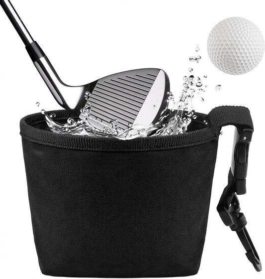 Golf Ball Cleaner Pouch with Belt Clip, 2-in-1 Waterproof Golf Ball Washing Bag, Leak-Proof Microfiber Inner V1258-DP02-D-401