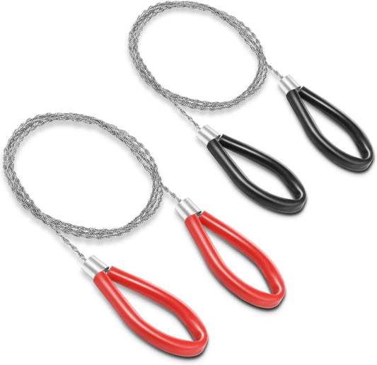 2pcs Cable Wire Saw for PVC, Stainless Steel Pocket Chainsaw Rope Backpack Gear, 31.3" Rope Saw for PE and V1258-DP02-D-41