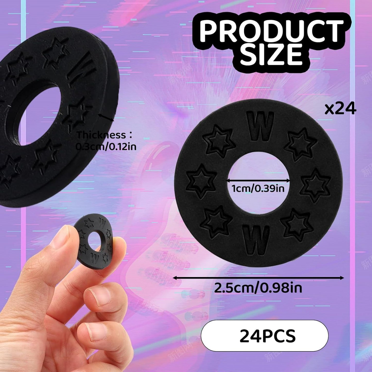 12Pair Rubber Strap Locks For Guitar, 0.98'' Guitar Strap Blocks/Silicone Strap Locks Guitar, Blocks Guitar V1258-DP02-D-412