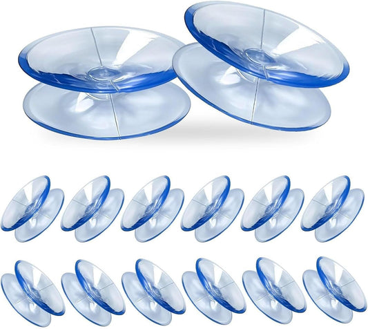 24PCS 20mm Double Sided Suction Cups, Clear Silicone Bumpers Small Suction Cups, Clear Plastic Sucker V1258-DP02-D-413