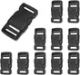 CooBigo 10pcs 1/2"(12.5mm) Side Release Buckles Plastic Black Quick Adjustable Buckle For Backpack Strap DIY V1258-DP02-D-42