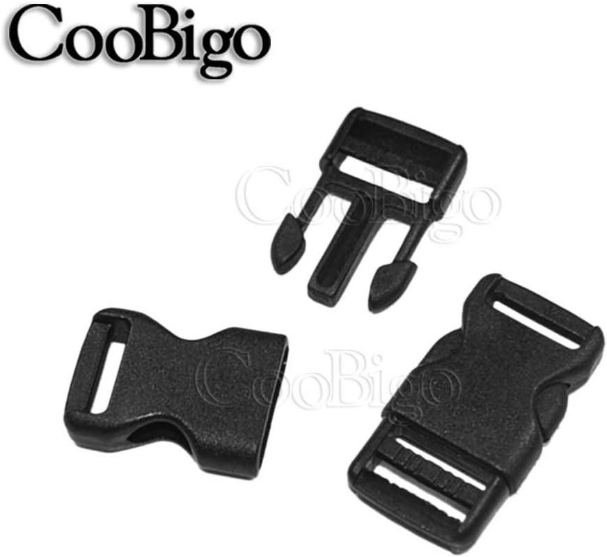 CooBigo 10pcs 1/2"(12.5mm) Side Release Buckles Plastic Black Quick Adjustable Buckle For Backpack Strap DIY V1258-DP02-D-42