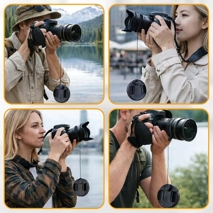 5PCS Camera Lens Cap Tether, Universal Lens Cap Leash & Keeper/Elastic String Holder Compatible with DSLR V1258-DP02-D-420