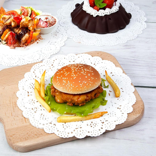 Paper Doilies, 36 Pack (12 Each 6.5", 8.5", 10.5") - Round Lace Paper Placemats for Cakes, Dessert Trays & V1258-DP02-D-435