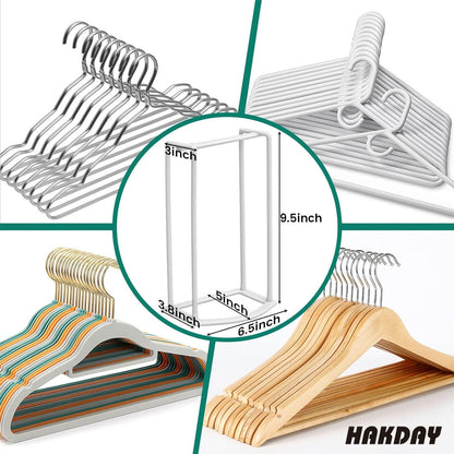 Hanger Stacker Organizer Stand, White Portable Hanger Holder Laundry Room Organization Hanger Rack Storage V1258-DP02-D-437