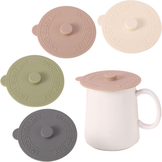 4Pcs Silicone Cup Covers Multicolored Silicone Lids for Cups, Reusable Silicone Cup Lids, Anti-dust, Airtight V1258-DP02-D-448