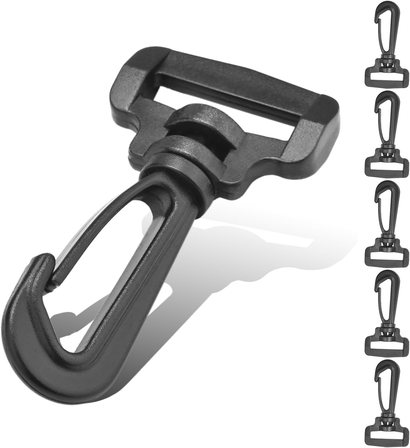 CooBigo 12PCS Plastic Swivel Snap Hook Clips for Purse,1 Inch Rotary Clasp Purse Strap Hardware for Bag V1258-DP02-D-45