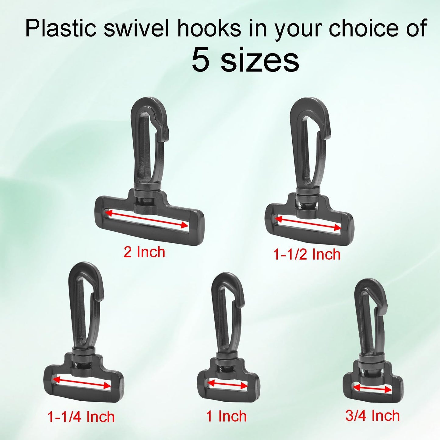 CooBigo 12PCS Plastic Swivel Snap Hook Clips for Purse,1 Inch Rotary Clasp Purse Strap Hardware for Bag V1258-DP02-D-45