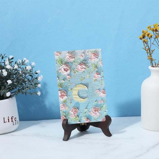 2 Pcs 3.94in Wooden Easel Plate Holder, Decorative Wooden Display Stand, Folding Small Easels for Display, V1258-DP02-D-451