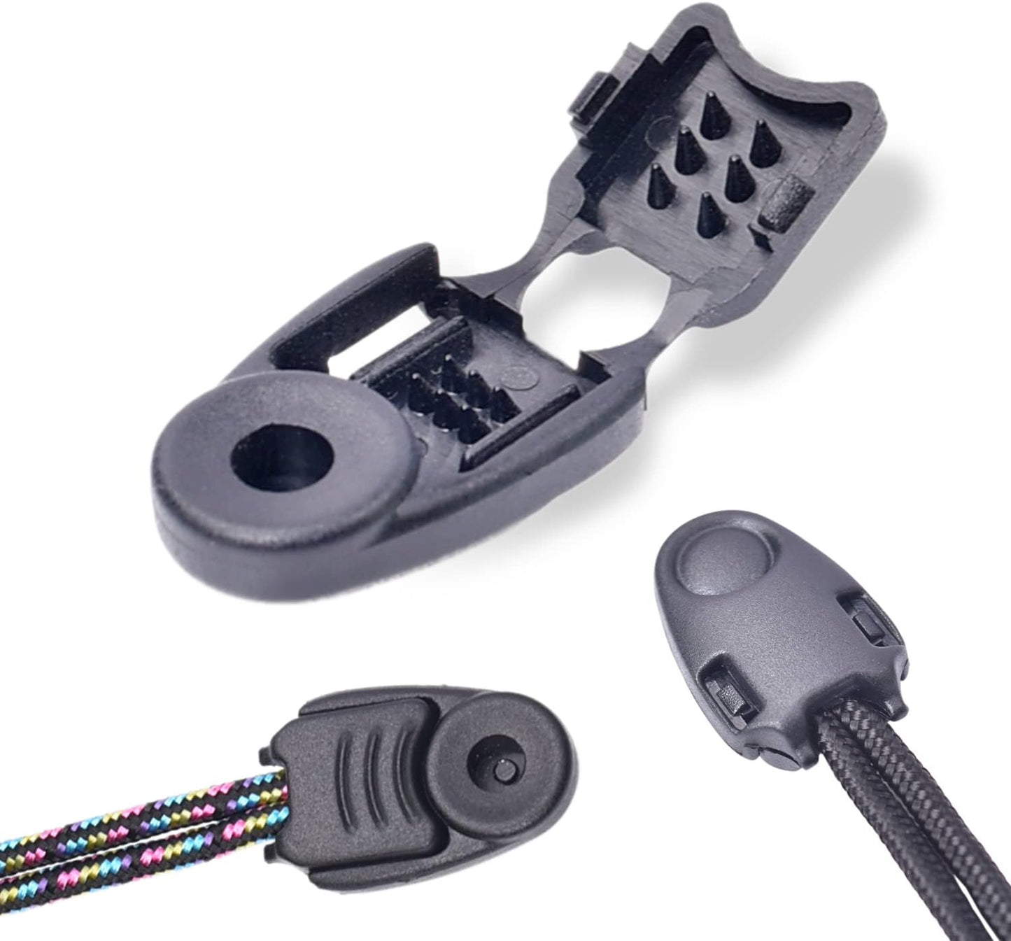 CooBigo 20 Pack Zipper Pull Cord Ends Zipcords Stopper Paracord Parachute Clips Running Shoe lace Elastic V1258-DP02-D-47
