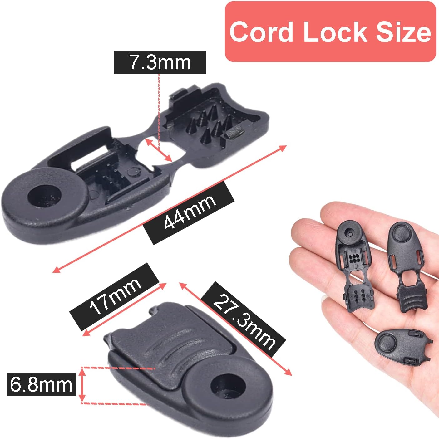 CooBigo 20 Pack Zipper Pull Cord Ends Zipcords Stopper Paracord Parachute Clips Running Shoe lace Elastic V1258-DP02-D-47