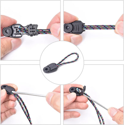 CooBigo 20 Pack Zipper Pull Cord Ends Zipcords Stopper Paracord Parachute Clips Running Shoe lace Elastic V1258-DP02-D-47