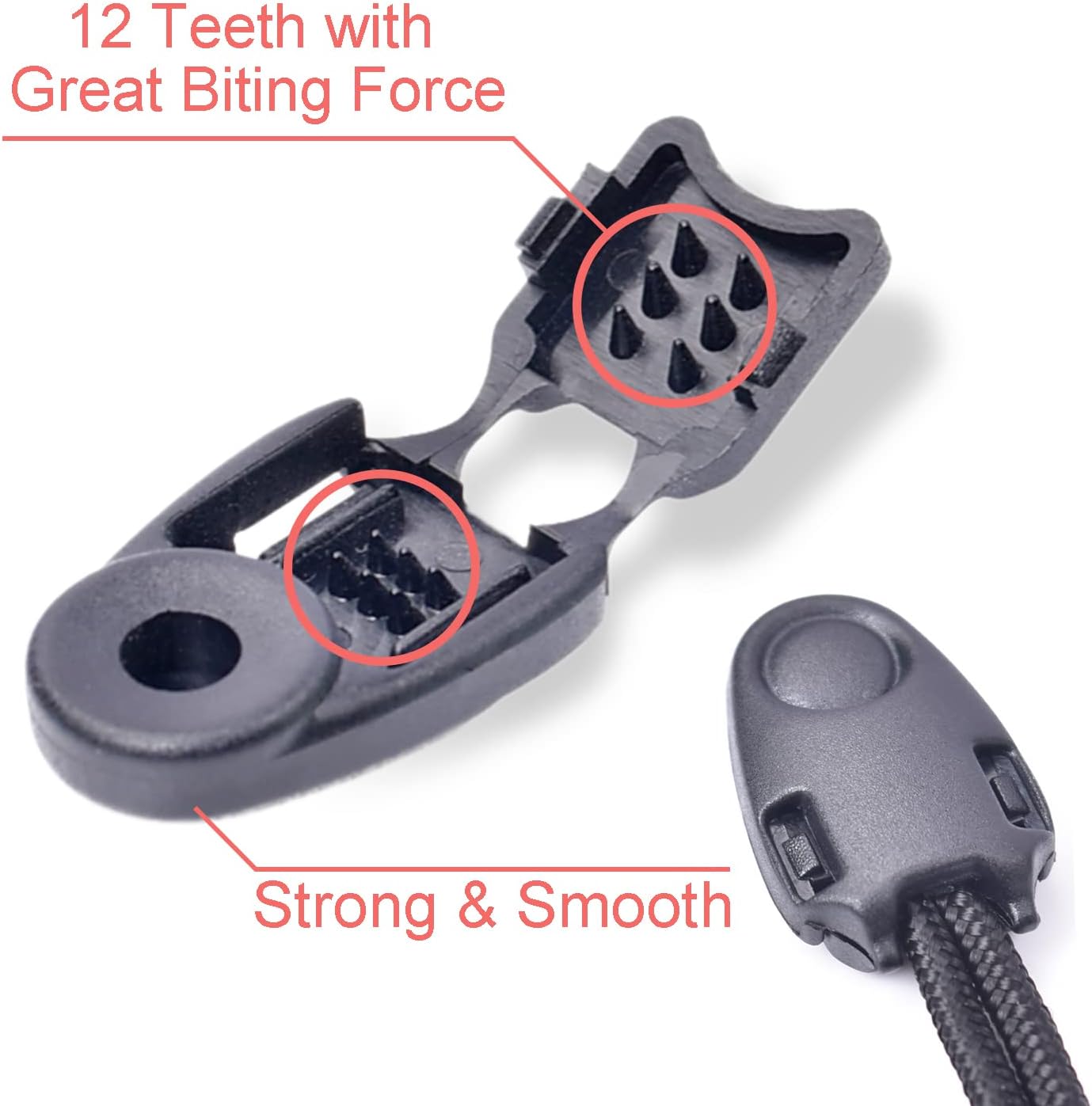 CooBigo 20 Pack Zipper Pull Cord Ends Zipcords Stopper Paracord Parachute Clips Running Shoe lace Elastic V1258-DP02-D-47
