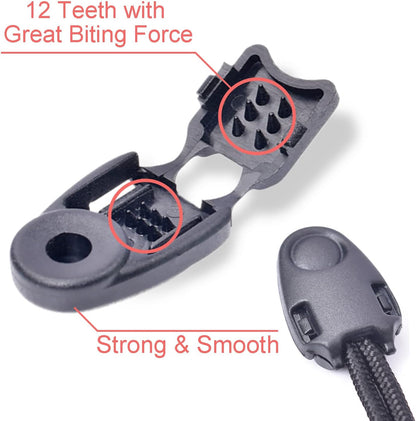 CooBigo 20 Pack Zipper Pull Cord Ends Zipcords Stopper Paracord Parachute Clips Running Shoe lace Elastic V1258-DP02-D-47