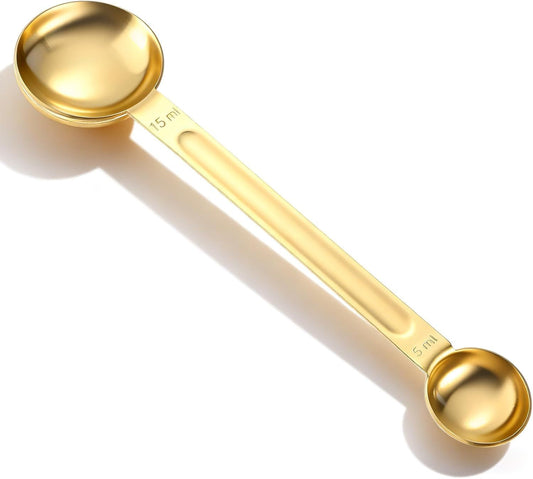 Double Sided Measuring Spoon, Long Handle Teaspoon Measuring Spoon Stainless Steel Coffee Measurings Scoop V1258-DP02-D-472