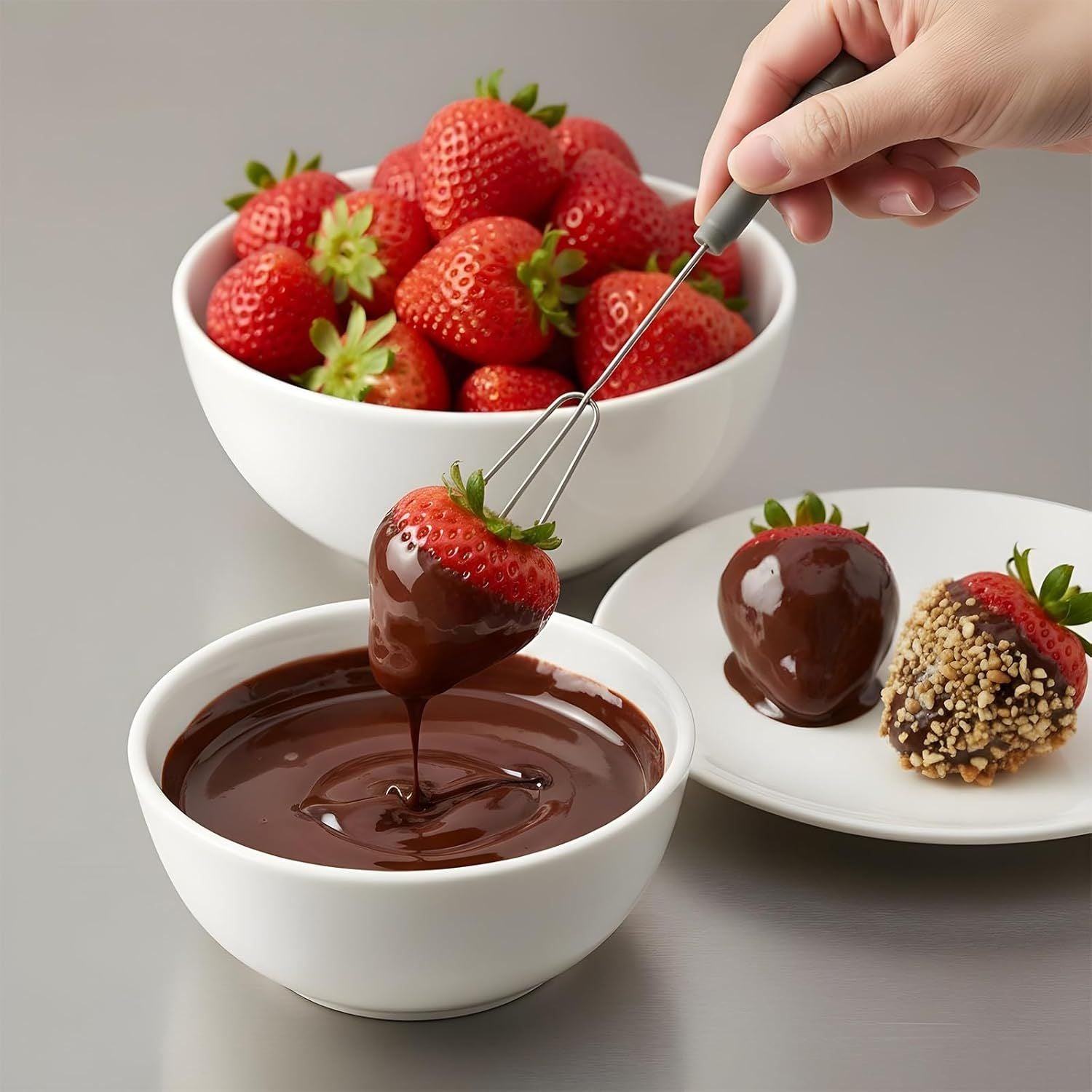 3PCS Chocolate Dipping Tools, Stainless Steel Candy Dipping Tools Set, Chocolate Dip Fork Baking Supplies, V1258-DP02-D-476