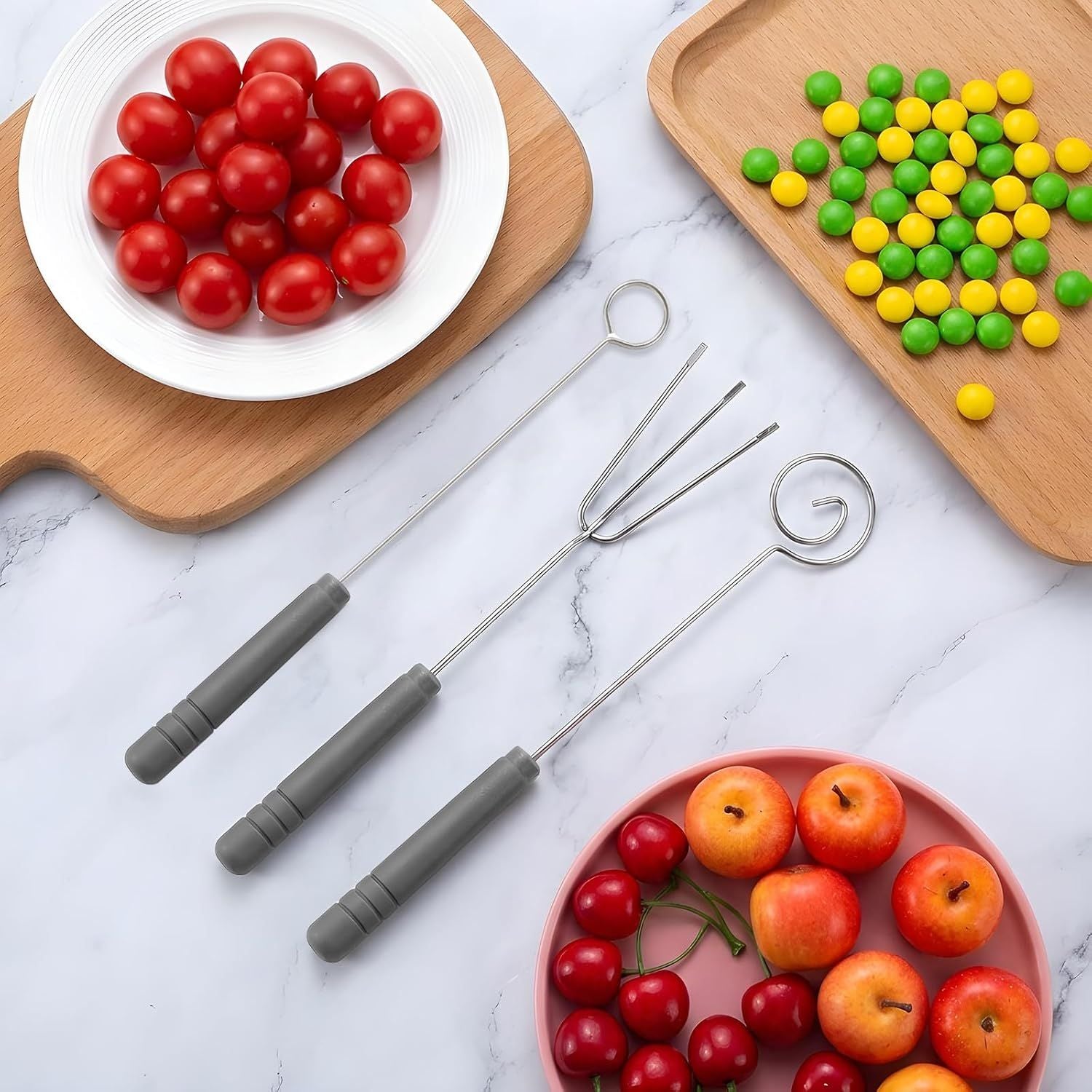 3PCS Chocolate Dipping Tools, Stainless Steel Candy Dipping Tools Set, Chocolate Dip Fork Baking Supplies, V1258-DP02-D-476