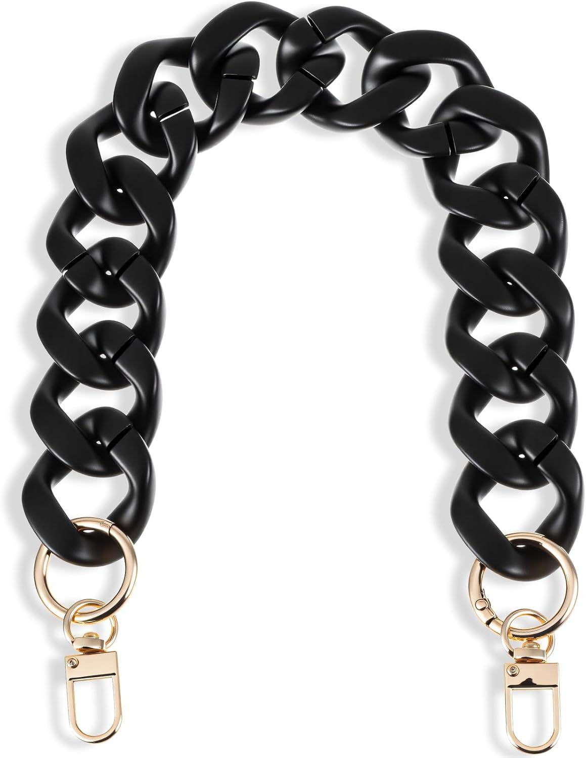 1PCS Black Purse Chain Replacement, 15.7 Inch Acrylic Bag Chain, Black Purse Chains Strap, Adjustable Handbag V1258-DP02-D-485