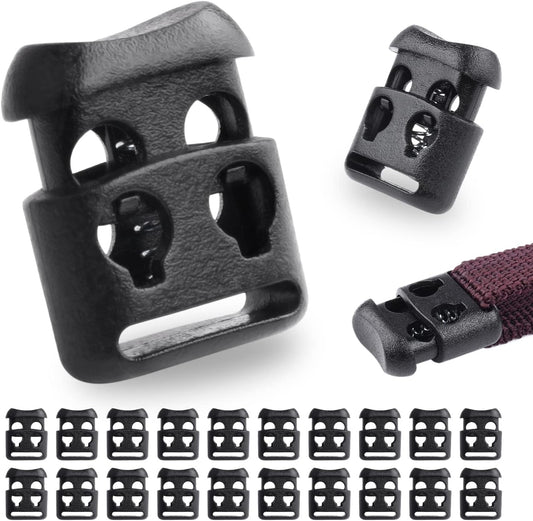 CooBigo Plastic Cord Locks for Paracord Drawstring Clip, Spring Toggle Cord Stopper Sweatpant Hat Gloves V1258-DP02-D-49