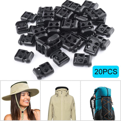 CooBigo Plastic Cord Locks for Paracord Drawstring Clip, Spring Toggle Cord Stopper Sweatpant Hat Gloves V1258-DP02-D-49