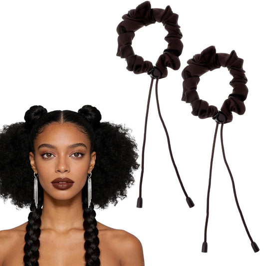 2PCS Adjustable Satin Hair Ties for Curly Hairs, Large Hair Scrunchies for Women, Thick Curly Hairstyle V1258-DP02-D-494