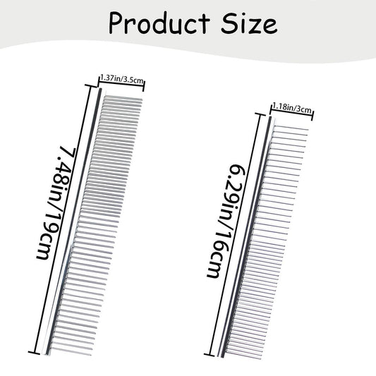 4 PCS Stainless-Steel Comb Dog Combs for Knots, Mats & Loose Hair Removal - Effective Dematting Tool, V1258-DP02-D-502