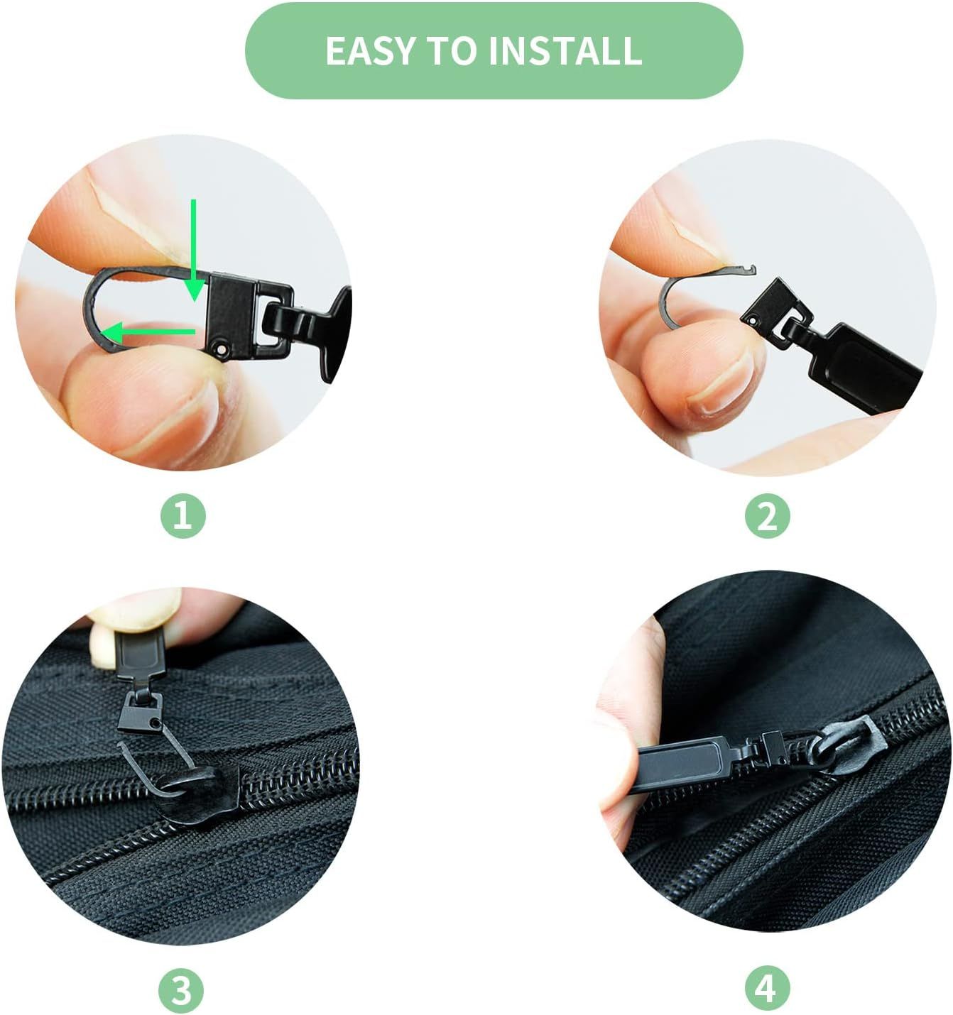 Metal Zipper Pull Replacement for Small Holes, Detachable, Repair for Jacket, Bag Boots, Purse, Coat, Pants V1258-DP02-D-509
