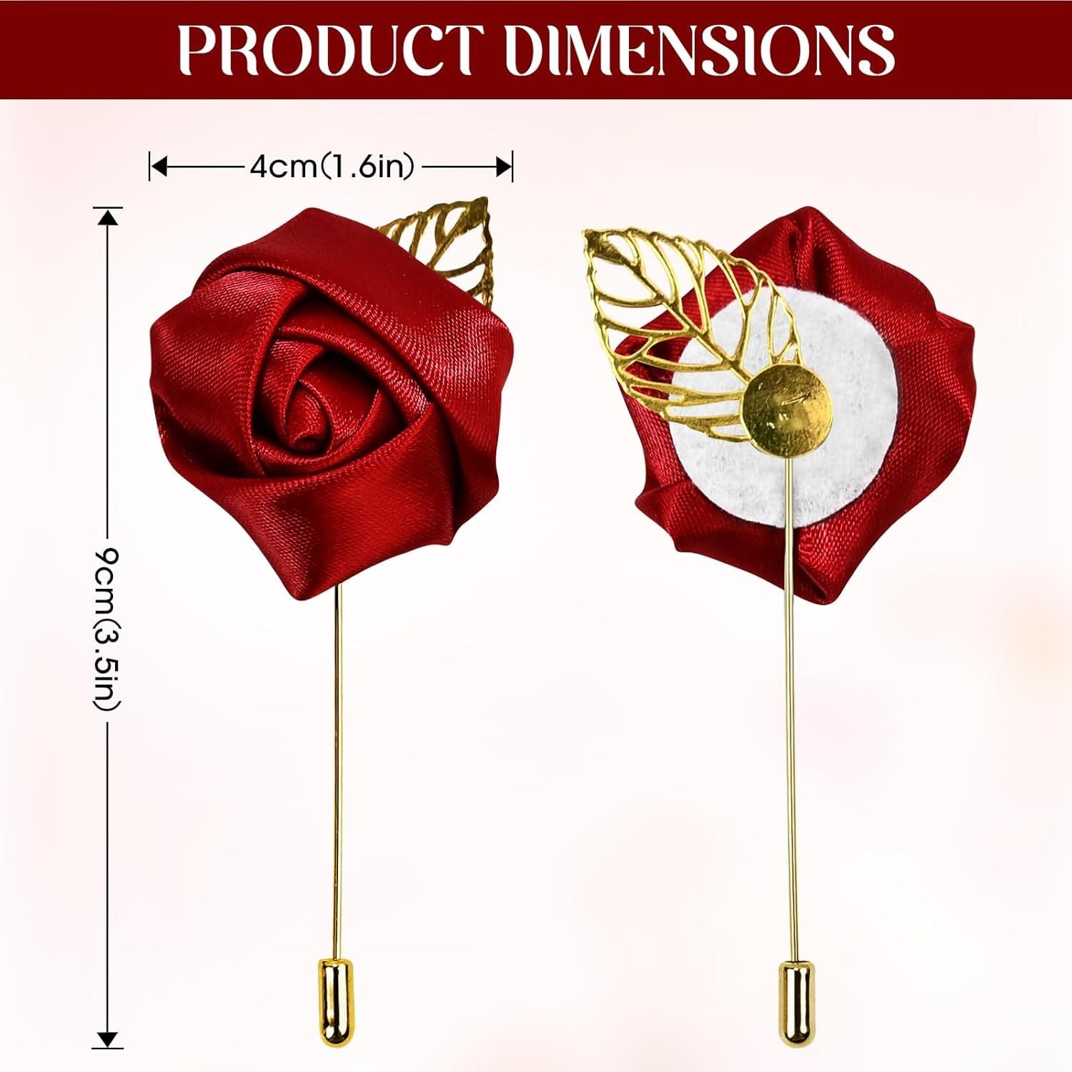 1Pcs Flower Lapel Pins,Rose Pins for Men for Dance,Party,Wedding V1258-DP02-D-511