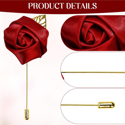 1Pcs Flower Lapel Pins,Rose Pins for Men for Dance,Party,Wedding V1258-DP02-D-511