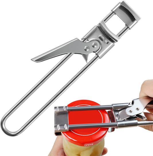 Bottle Opener & Jar Opener for Weak Hands, Adjustable Stainless Steel Can Opener, Multifunctional Jar Lid V1258-DP02-D-512