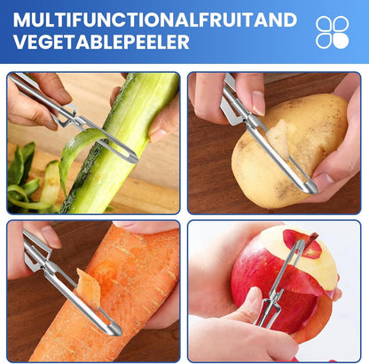 Stainless Steel Peelers,Multi-function Vegetable Peelers for Veggie, Potato, Carrot, Fruit, Apple V1258-DP02-D-514