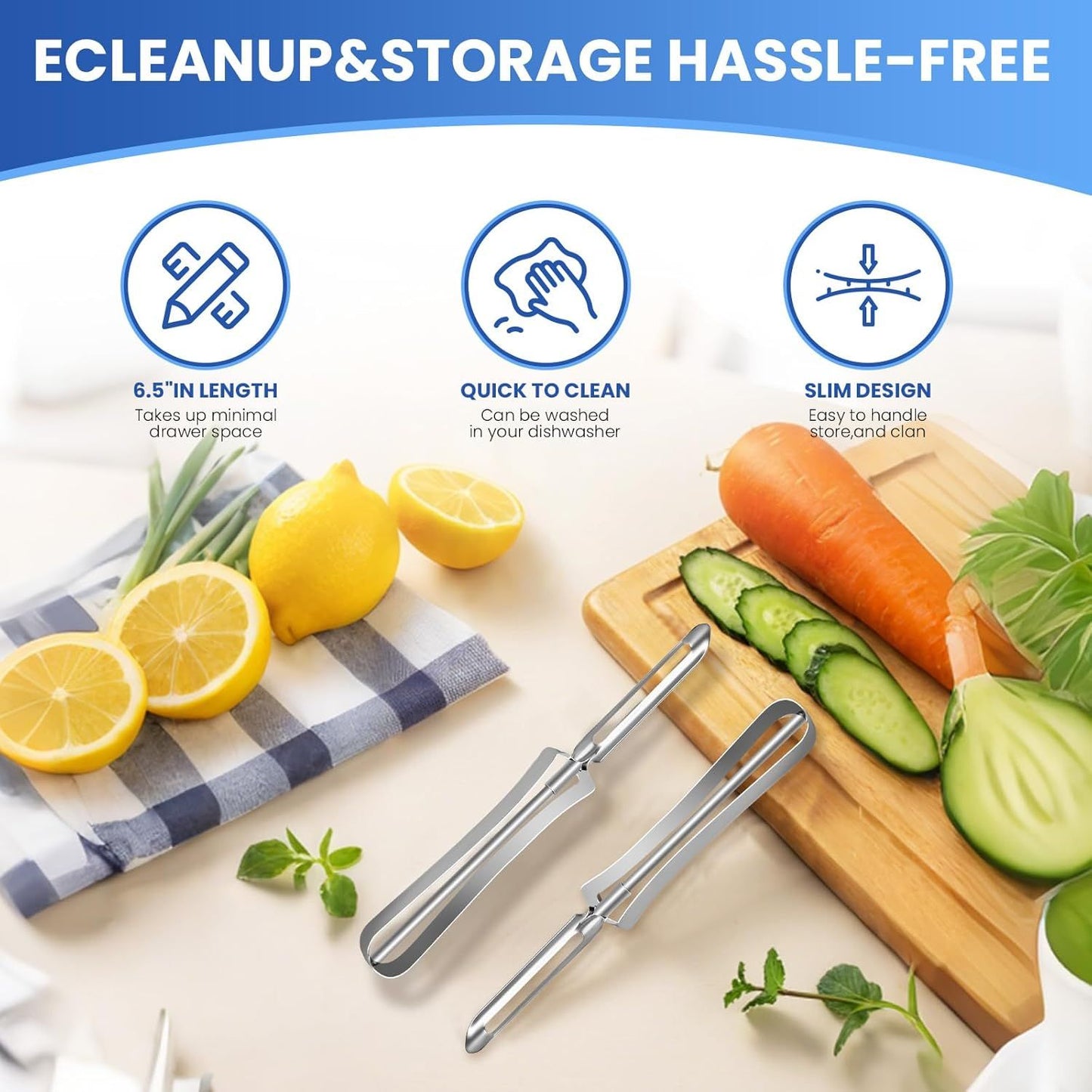 Stainless Steel Peelers,Multi-function Vegetable Peelers for Veggie, Potato, Carrot, Fruit, Apple V1258-DP02-D-514
