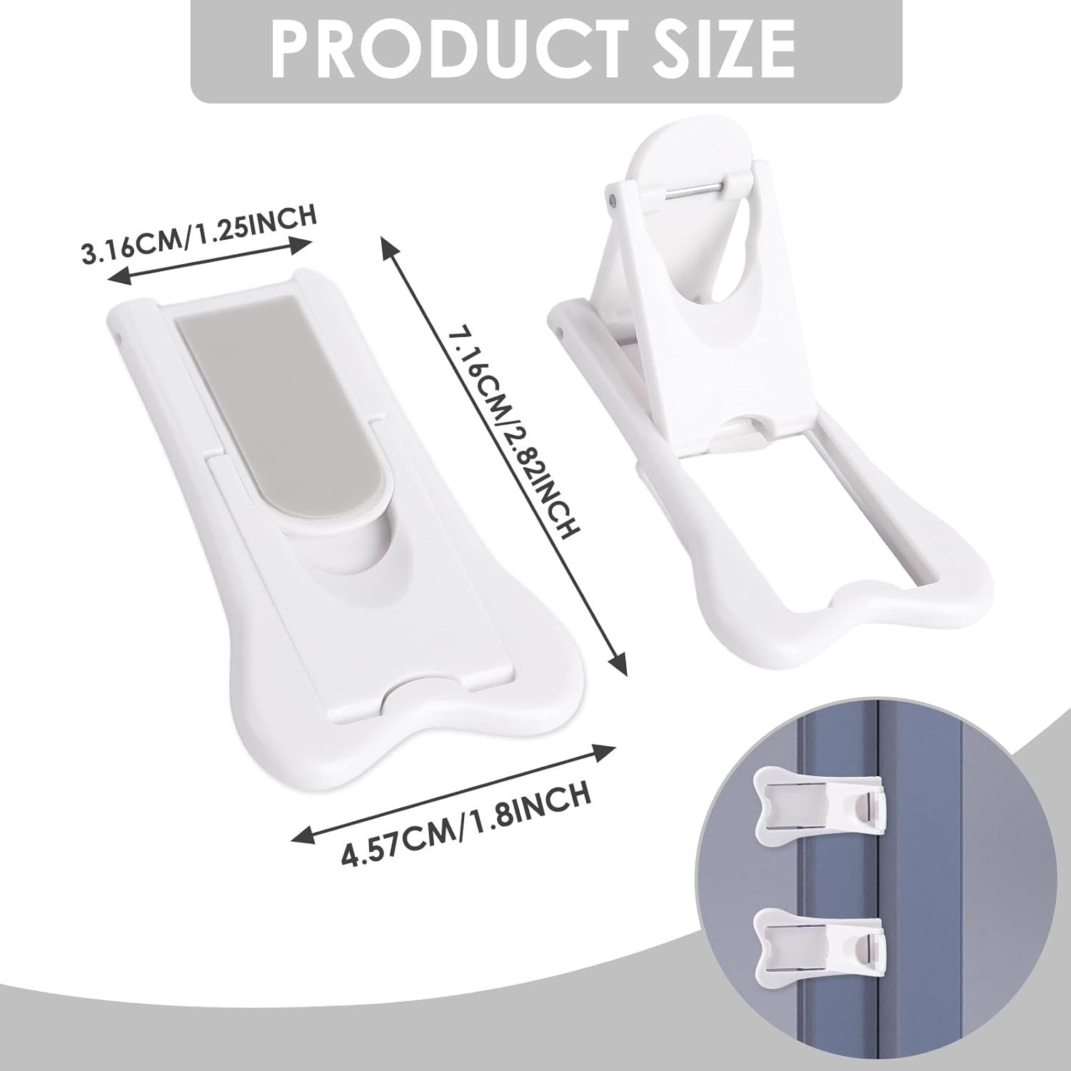 2 PCS Sliding Door Locks,Slide Closet Doors Window Stoppers for Windows,Closets,Cabinets,Sliding Glass Door V1258-DP02-D-518