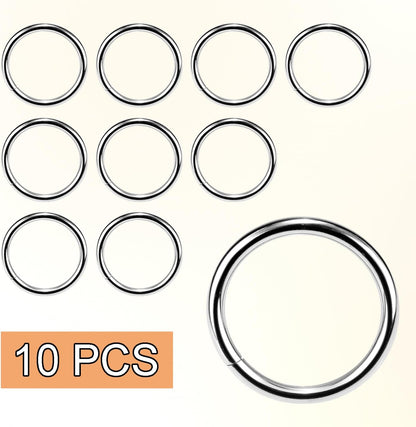 CooBigo 10 Pack 1" O Rings Buckles for Webbing Straps Collars Purses Bags Hardware - Silver V1258-DP02-D-52