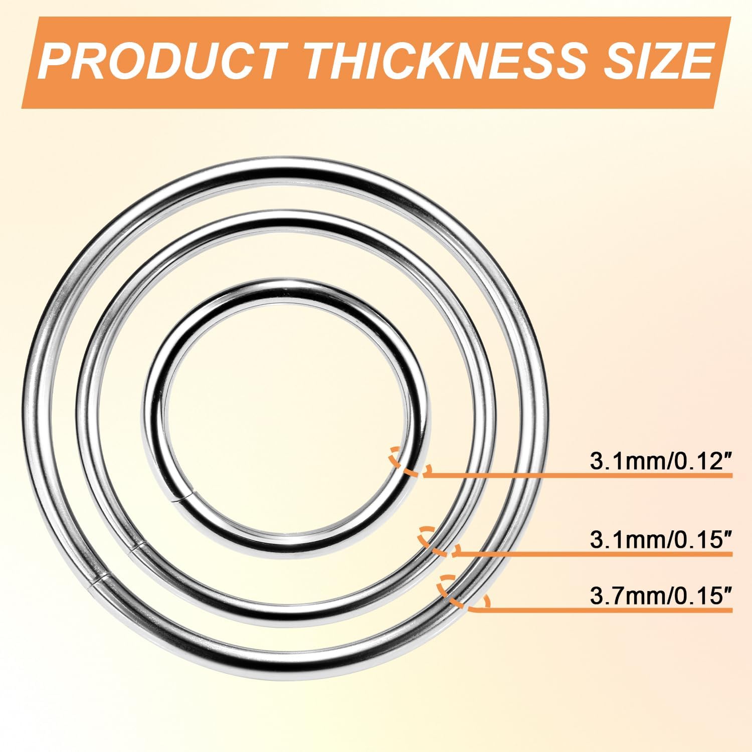 CooBigo 10 Pack 1" O Rings Buckles for Webbing Straps Collars Purses Bags Hardware - Silver V1258-DP02-D-52