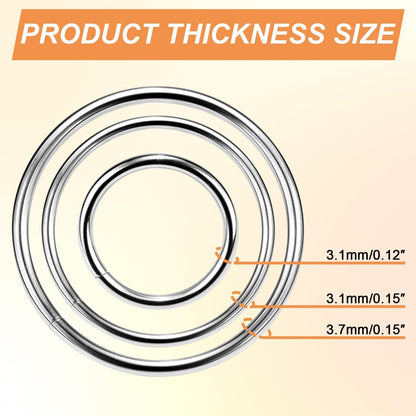 CooBigo 10 Pack 1" O Rings Buckles for Webbing Straps Collars Purses Bags Hardware - Silver V1258-DP02-D-52