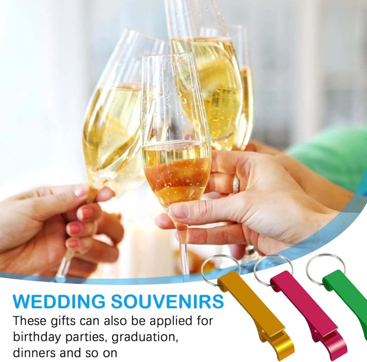 9 PCS Beer Bottle Openers,Colorful Aluminum Bottle Openers Keychains for Beer,Cans,Soda V1258-DP02-D-520