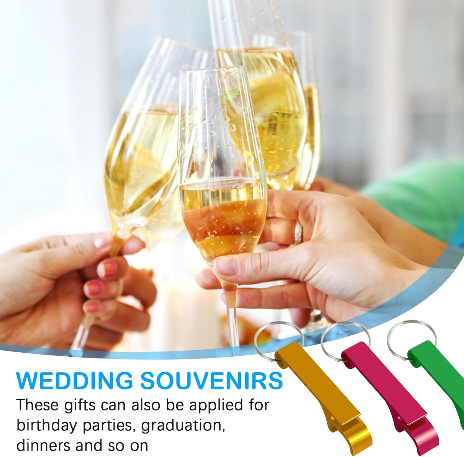 9 PCS Beer Bottle Openers,Colorful Aluminum Bottle Openers Keychains for Beer,Cans,Soda V1258-DP02-D-520