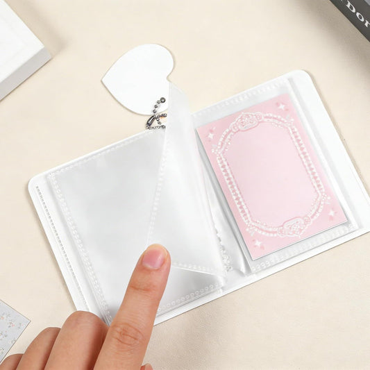 Mini Photo Album,3 Inch Photocard Book Heart Hollow Cover Photocard Binder 36 Pockets for Collect and Protect V1258-DP02-D-521